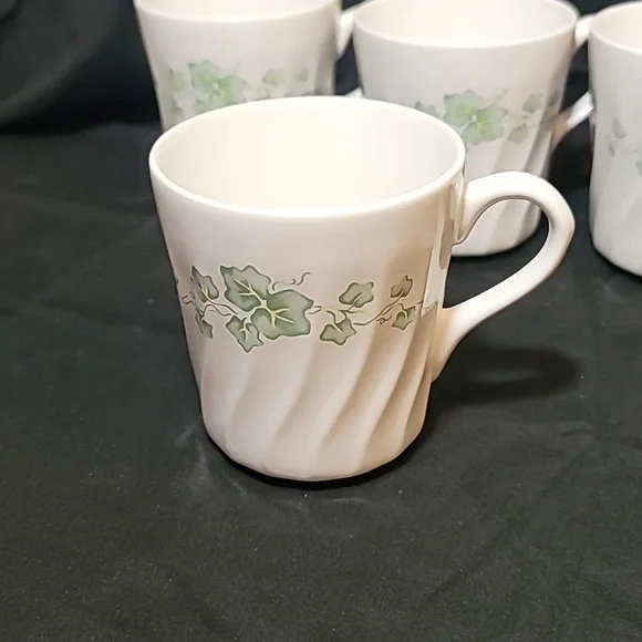 Vintage Corelle Coordinates Callaway, Corelle Green Ivy Coffee Mug Tea Cup (4) - Picture 2 of 6